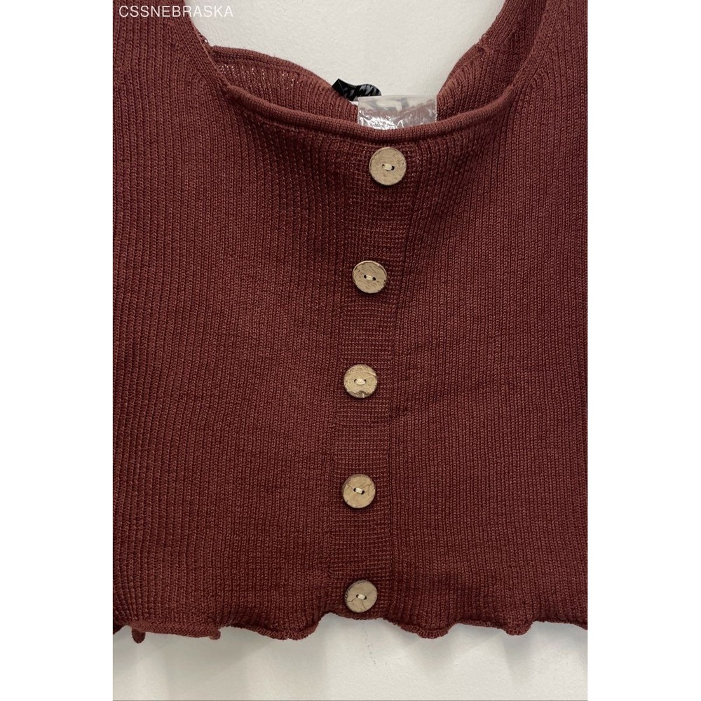 Very J Brown Ribbed Knit Tank - Size M‎ - Picture 2 of 8